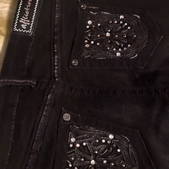 NWT Affliction Jade style black denim jeans 28 - Picture 3 of 6
